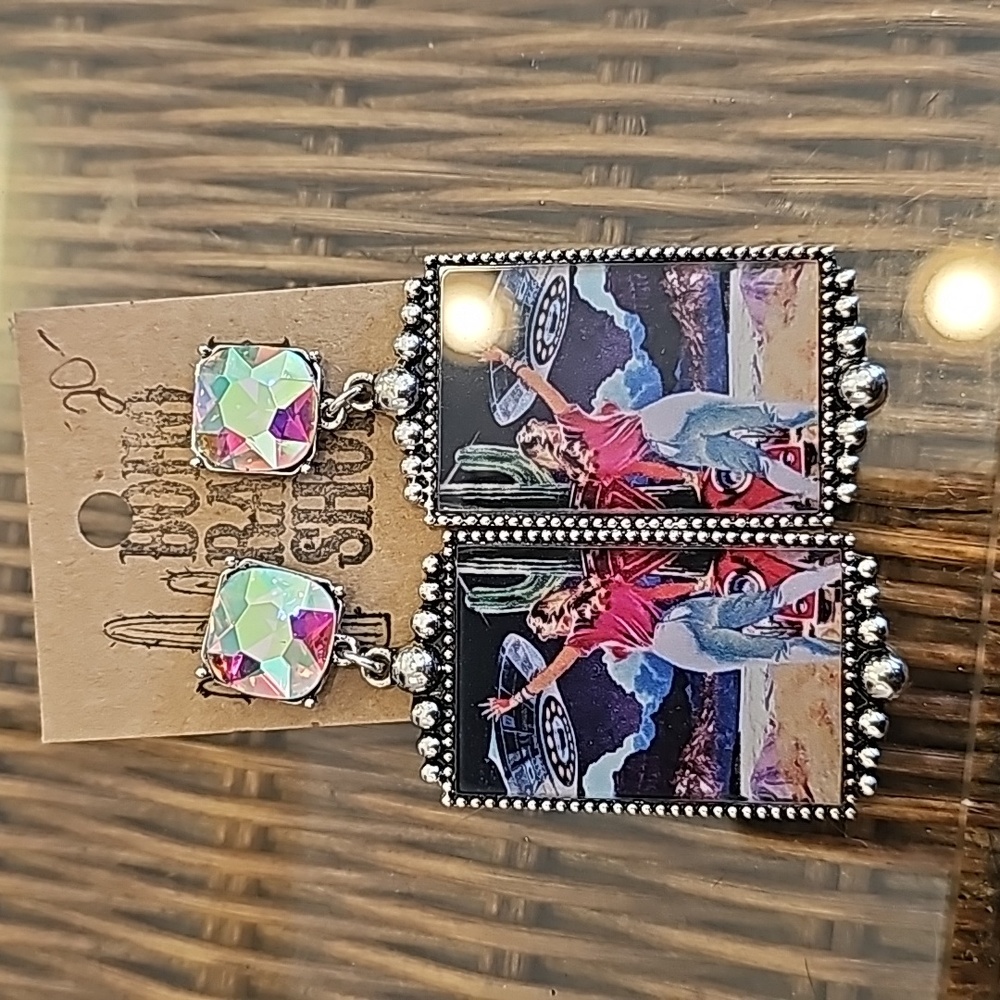 BOHO EARRINGS WITH BLING COWGIRL